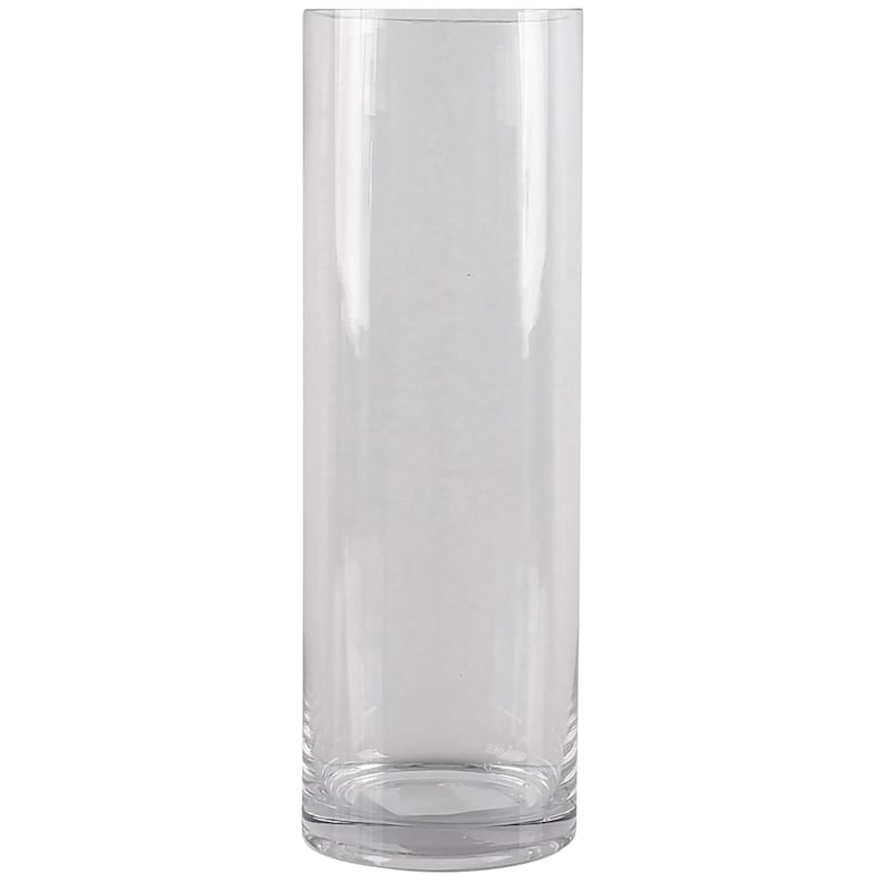 Clear Glass Cylinder Vase, 14"