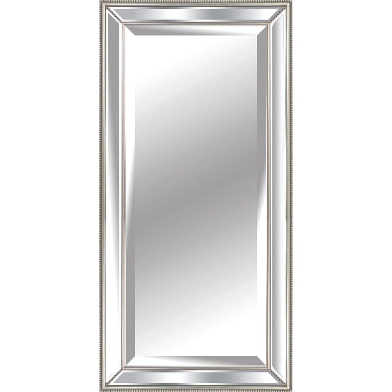 Silver Framed Mirror on Mirror, 33x69