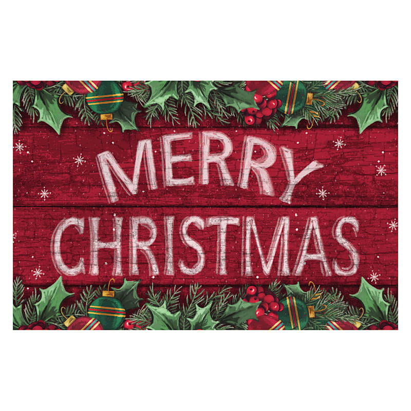 Echo Merry Christmas Greenery Doormat, 17x27