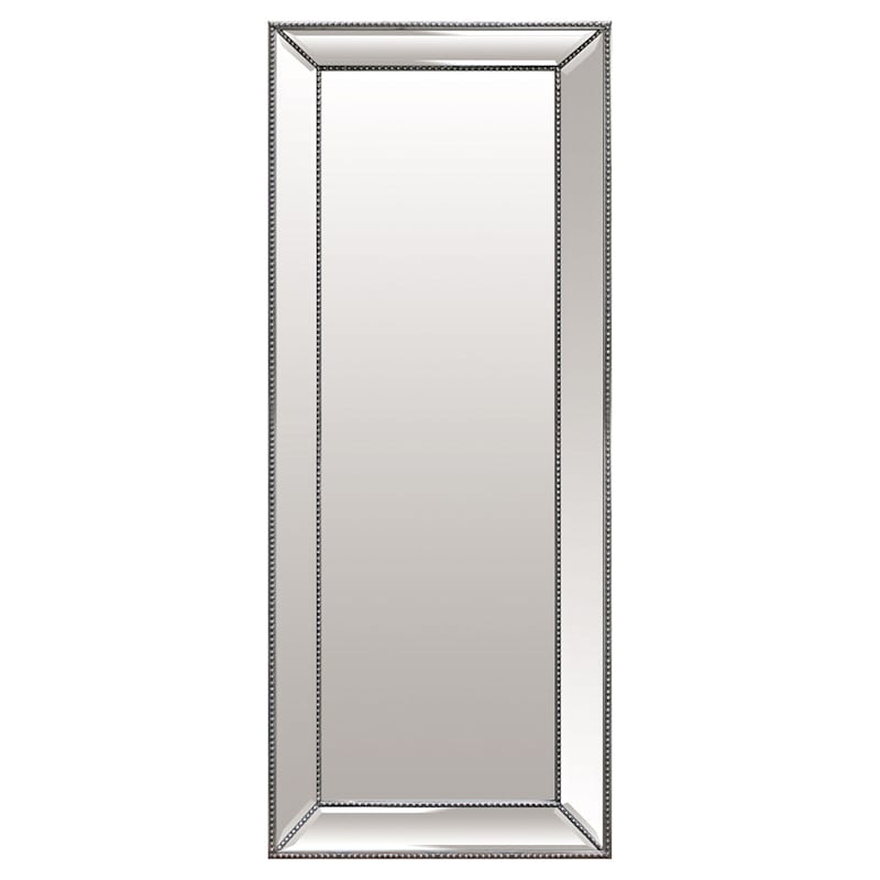 32x78 Rectangle 3d Beaded Silver Floor Mirror On At Home 32x78 Rectangle 3d Beaded Silver Floor, Beaded Floor Mirror Silver
