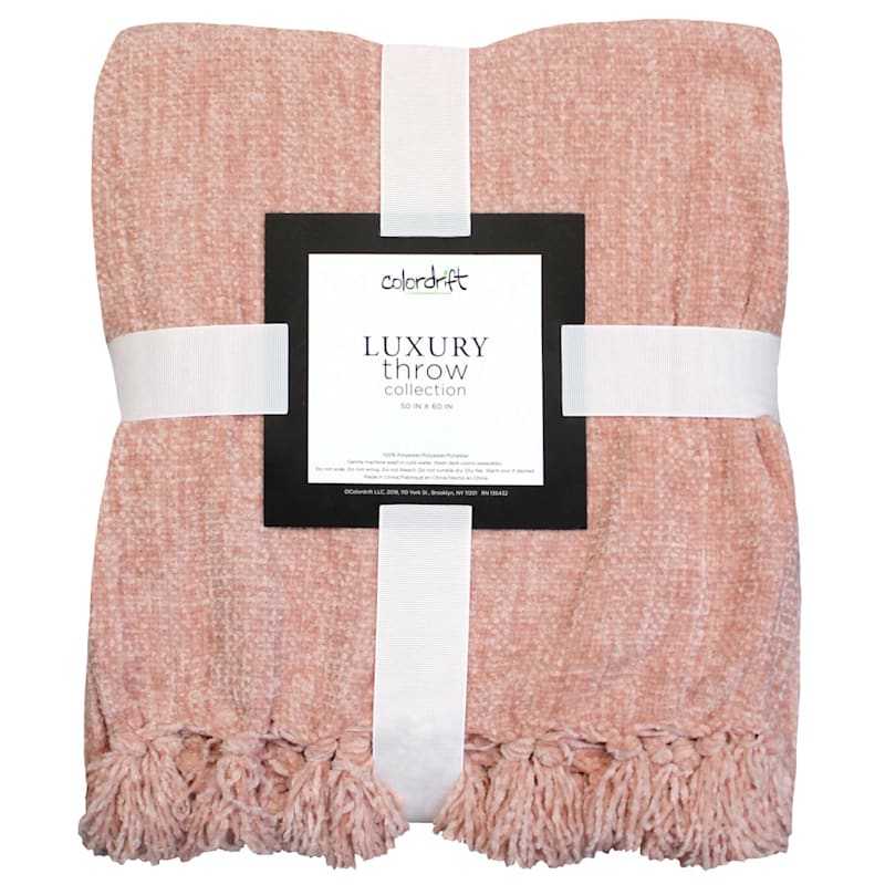 Isabell Blush Chenille Throw 50X60