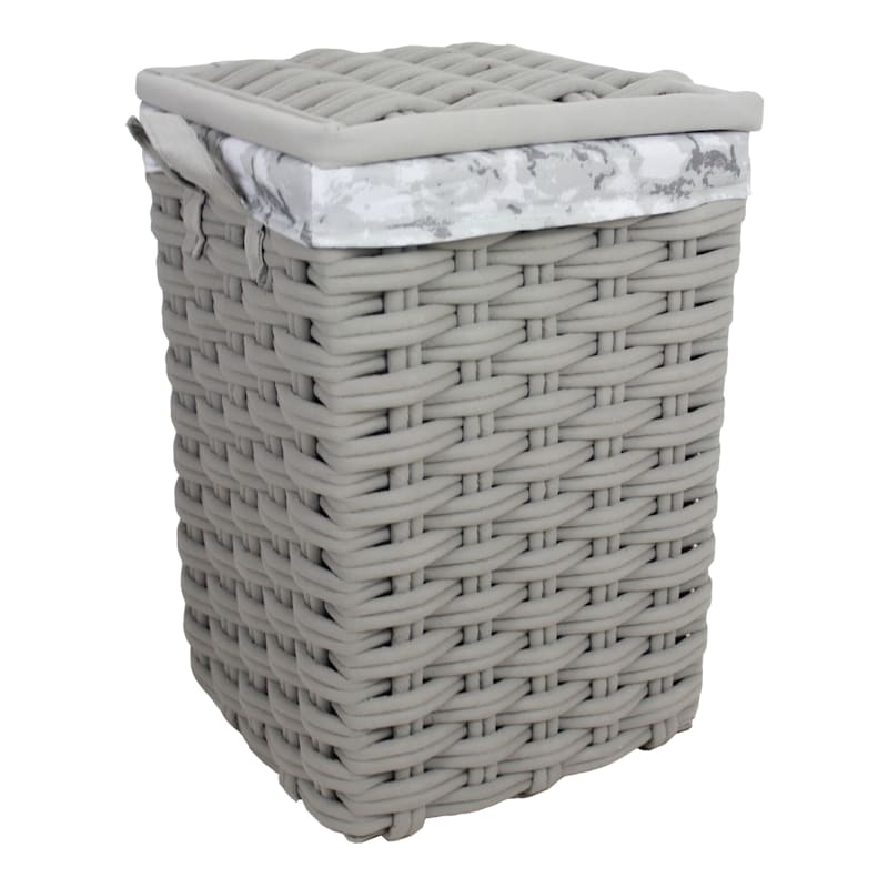 Floor Standing Laundry Hamper with Printed Marble Liner, Large