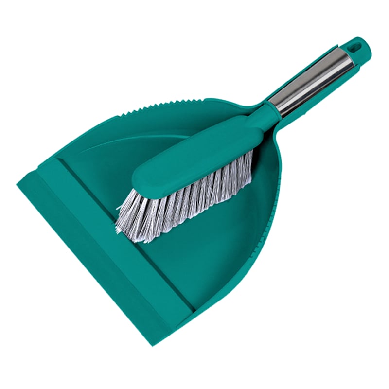 Stainless Steel Dustpan And Brush Set Teal