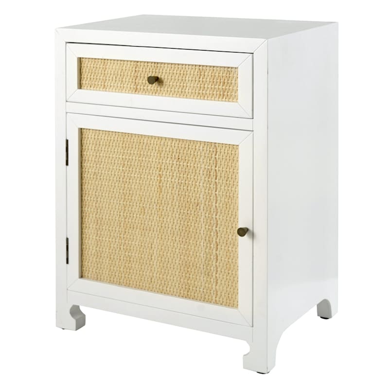 Grace Mitchell Wood & Rattan Cabinet with Drawer