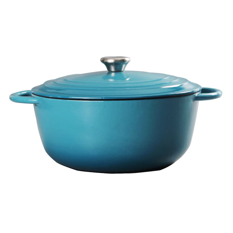 3.5-Quart Enameled Cast Iron Dutch Oven, Grey Sold by at Home