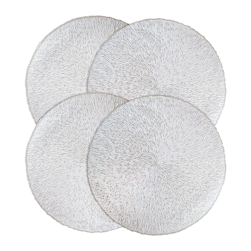 Set Of 4 Serenity Round Placemat Silver