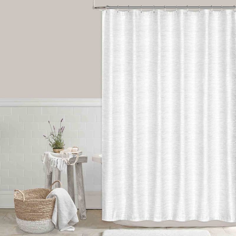 Parker White Shower Curtain, 72"