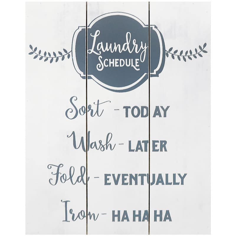 Laundry Schedule Wooden Canvas Wall Decor, 11x14