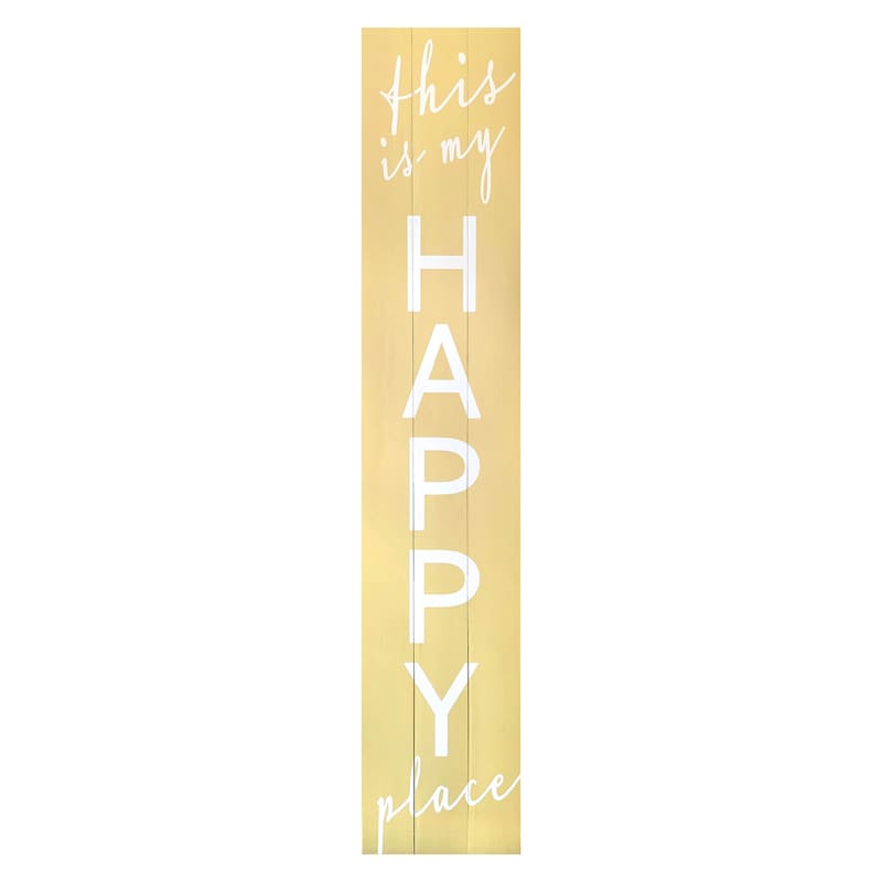 Happy Place Wooden Leaner Sign, 12x60