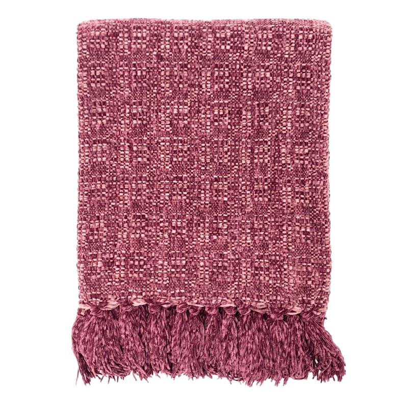 Tracey Boyd Purple Crystal Woven Chenille Throw Blanket, 60x50