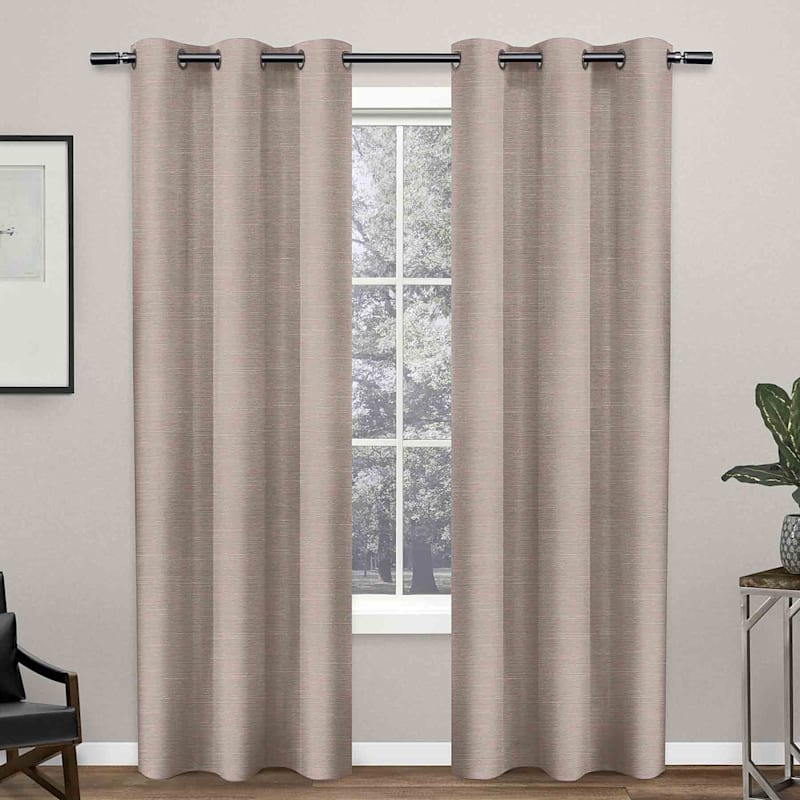 Leeds Blush Woven Blackout Grommet Curtain Panel, 84"