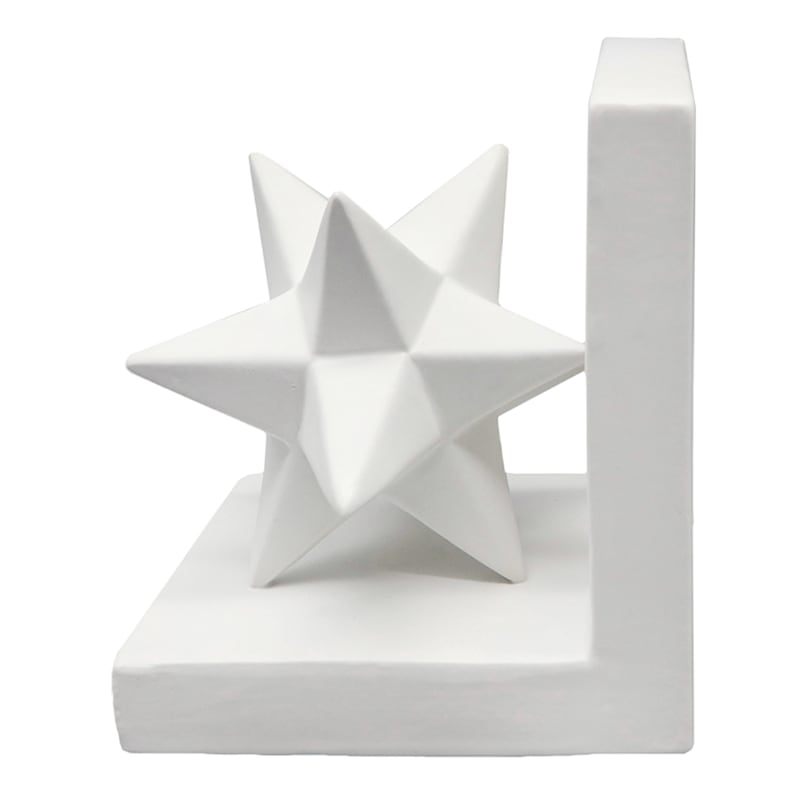 White Star Ceramic Bookend, 6"