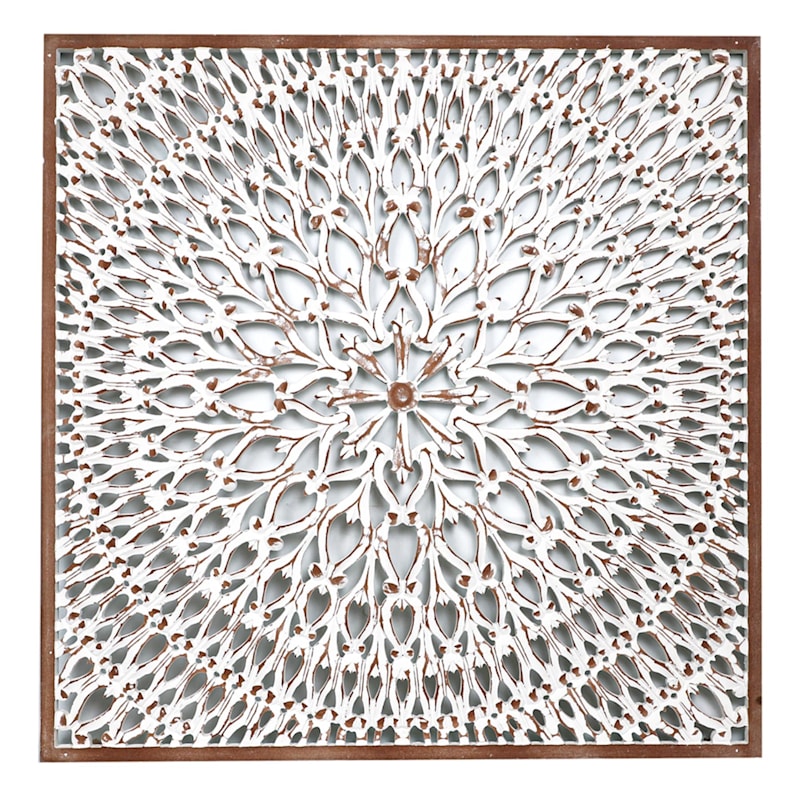 Ornate Carved Wooden Wall Art, 36"
