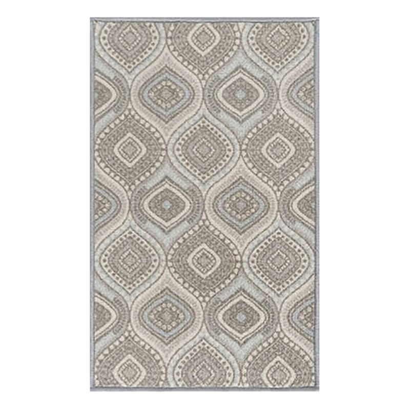 (D407) Contemporary Geometric Ogee Design Accent Rug, 3x5