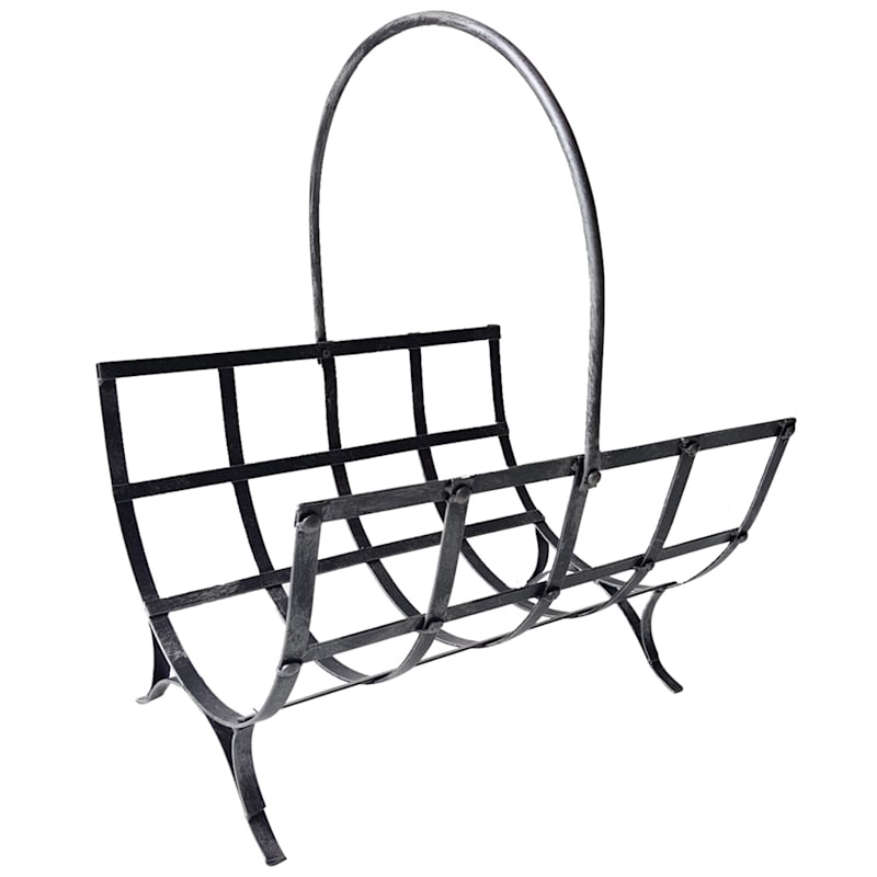 Metal Log Holder Silver At Home