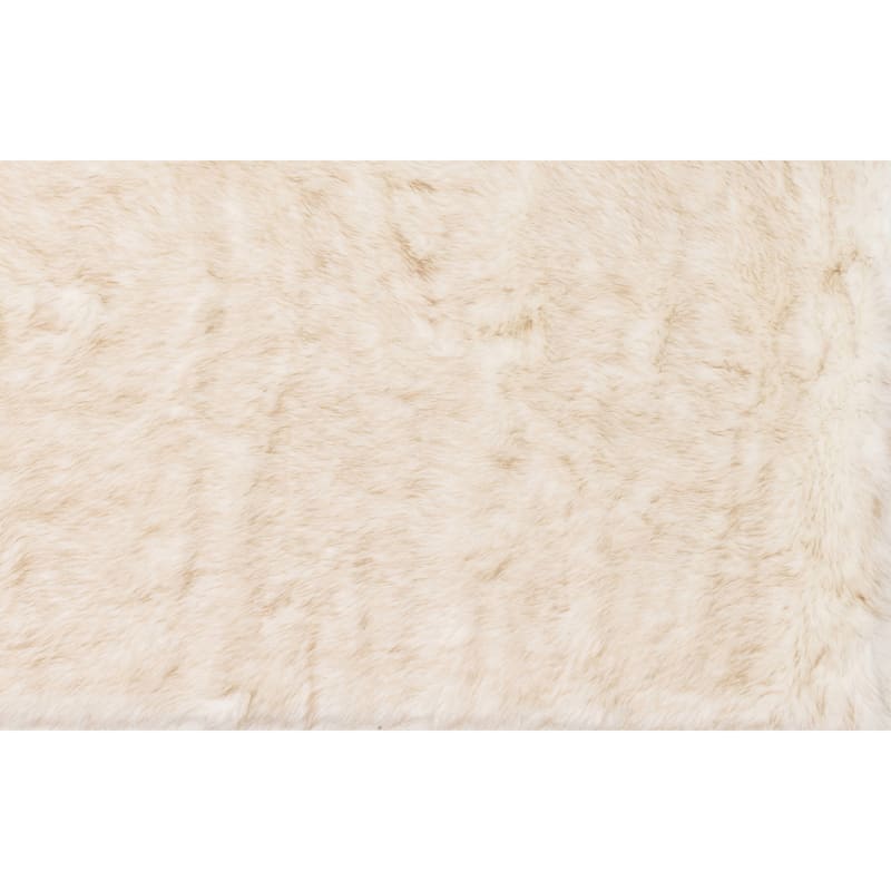 Ivory & Beige Faux Fur Accent Rug, 2x3