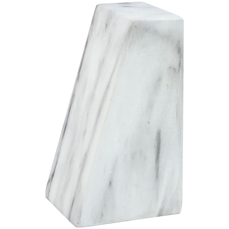 1-Piece Marbled-Look Slanted Bookend, 7"