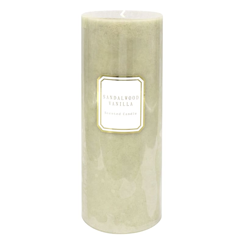 Providence Sandalwood Vanilla Scented Pillar Candle, 4x11