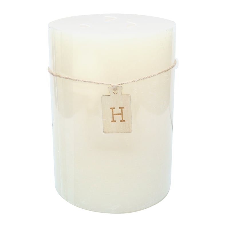Ivory Unscented Pillar Candle, 8"
