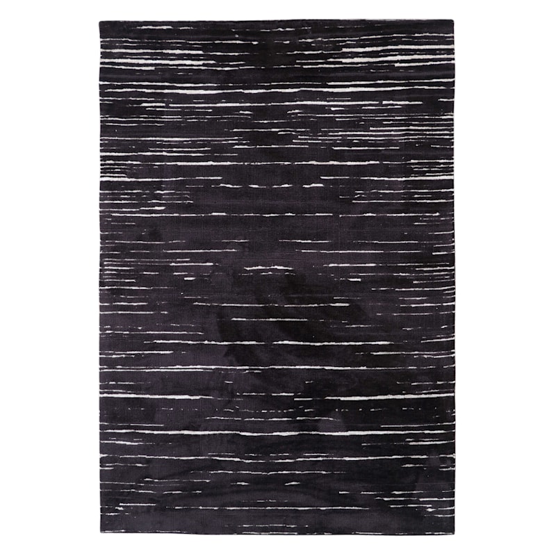 B688) Crosby St. Ridgefield Black Patterned Area Rug, 5x7