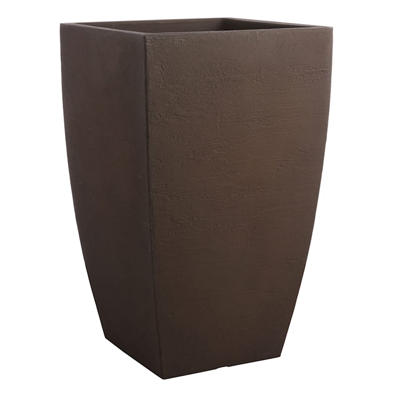 All-Weather Modern Coffee Square Planter, 30"