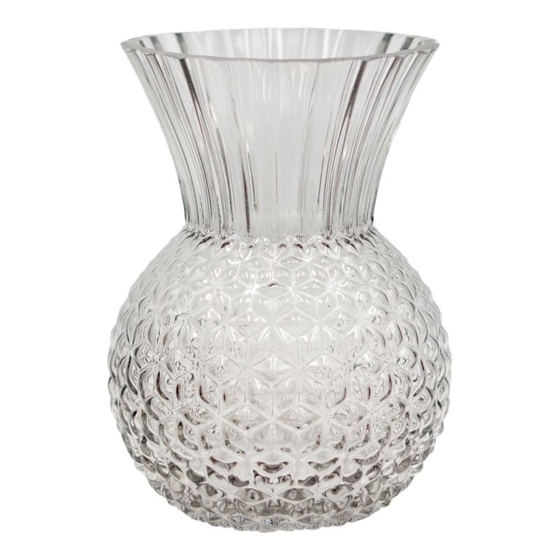 Grace Mitchell Grey Textured Glass Vase, 9"