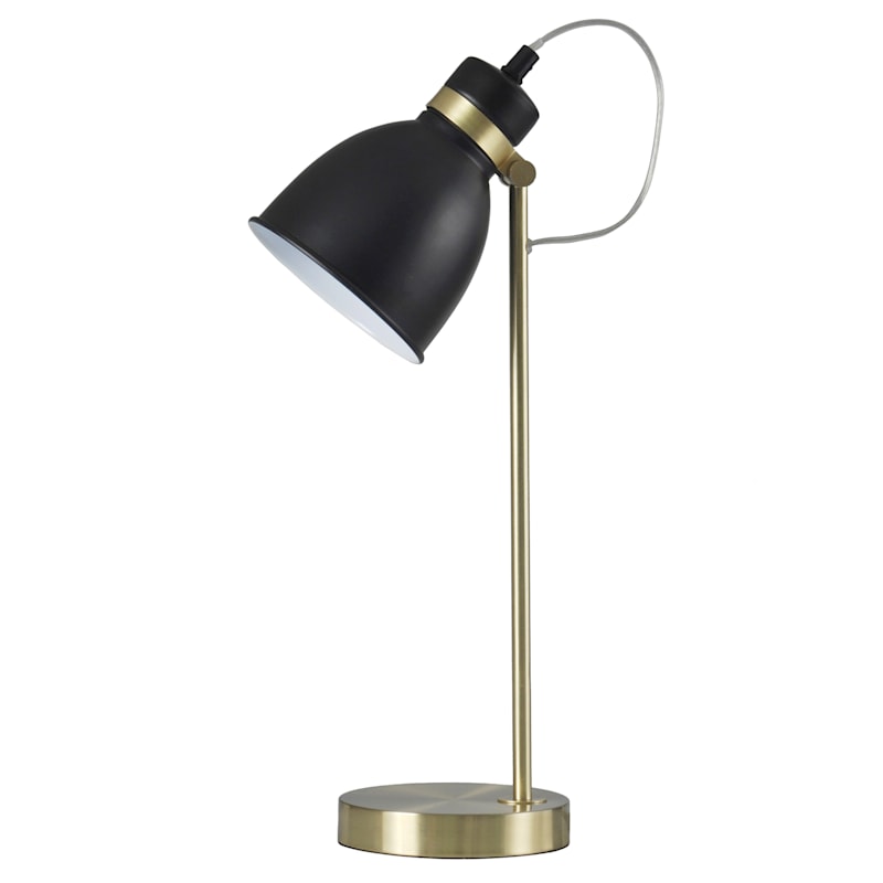 Black & Gold Metal Task Lamp, 19"