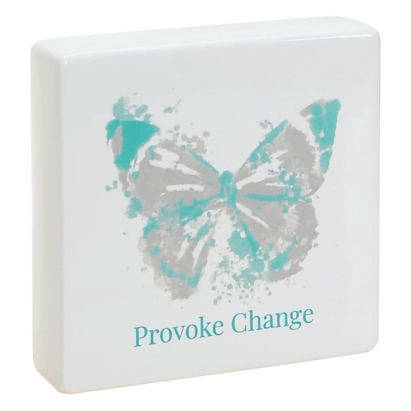 Laila Ali Provoke Change Ceramic Block Sign, 6"