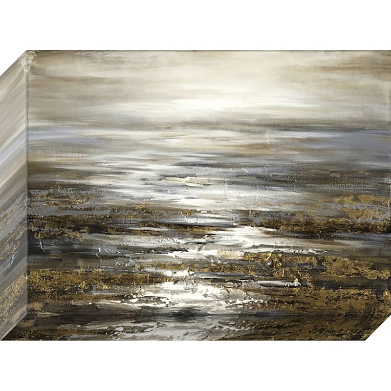 36X48 Abstract Dark Sea Enhanced Canvas