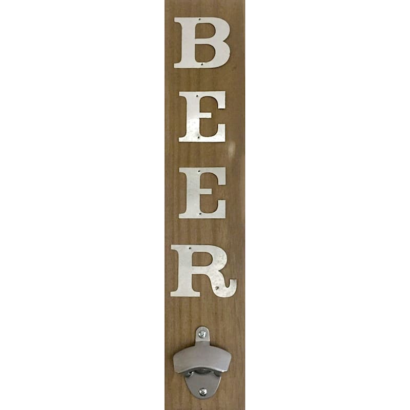 Beer Wall Plaque with Bottle Opener, 4x19