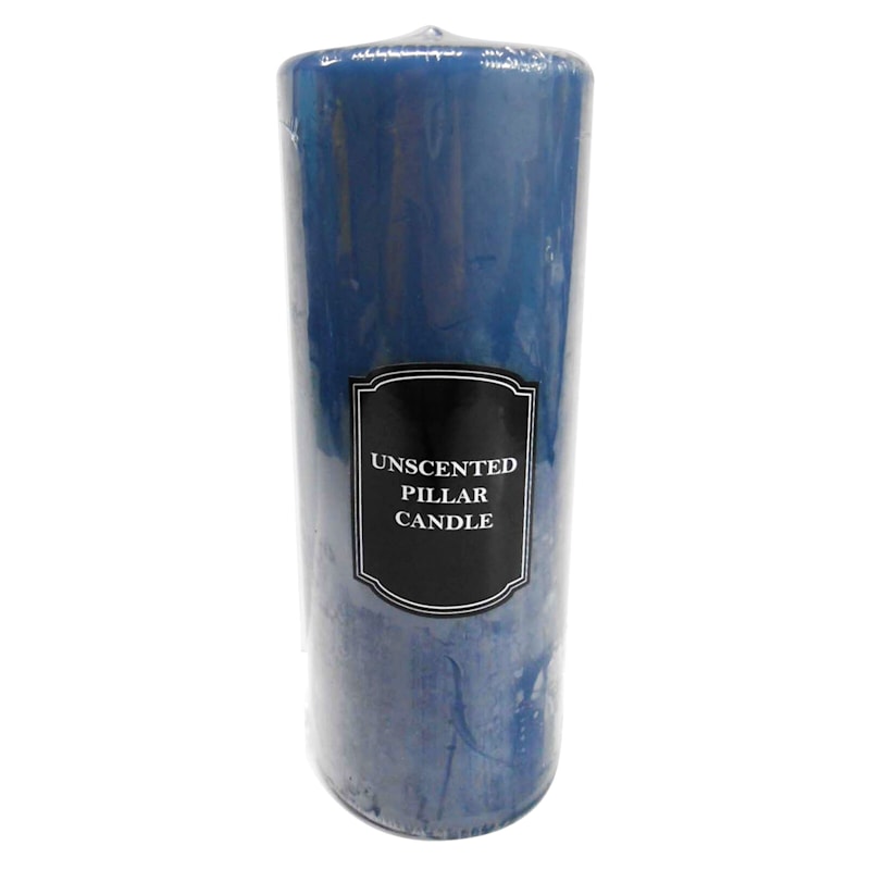 Navy Blue Unscented Overdip Pillar Candle, 3x8
