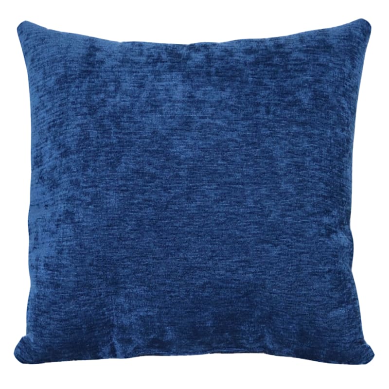 Reese Navy Chenille Throw Pillow, 24"