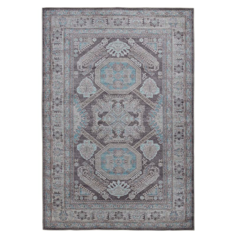 Eastview Grey Medallion Runner, 2x7 At Home
