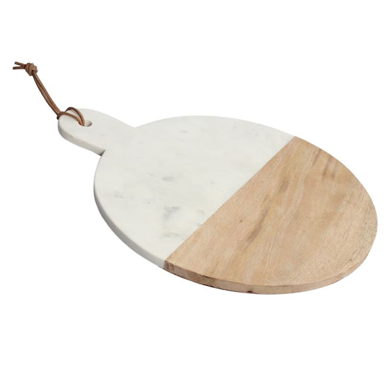 Marble & Wood Round Cheese Board, 13"