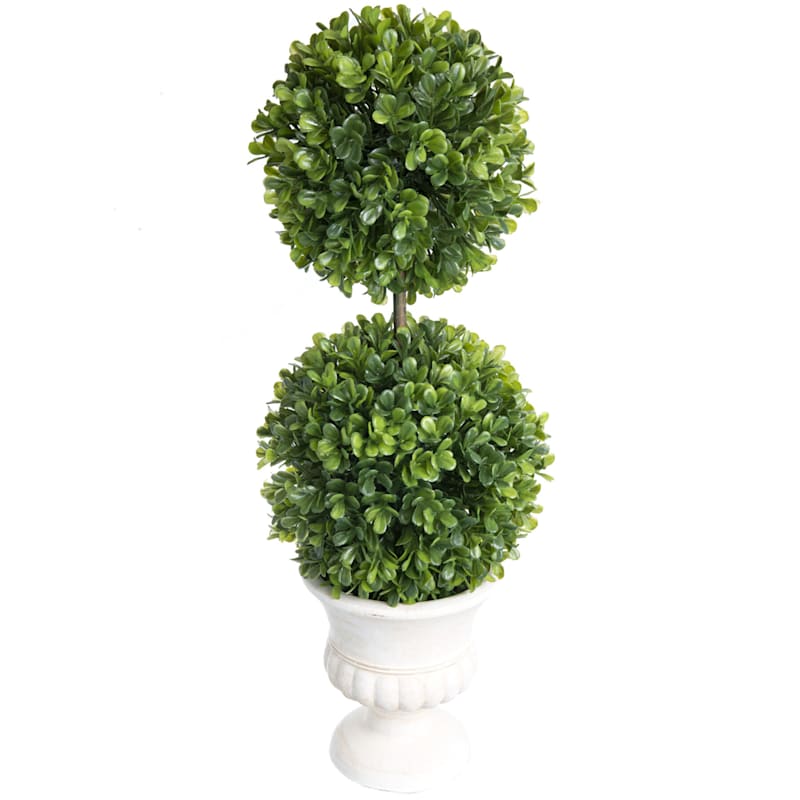 Artificial Boxwood Topiary Tree, 18"