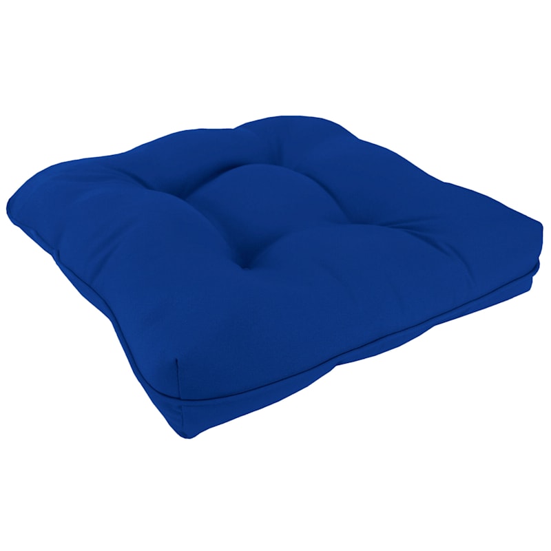 Cobalt Blue Canvas Outdoor Wicker Seat Cushion