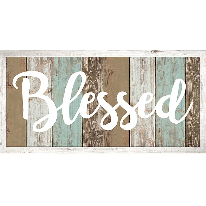 Framed Blessed Canvas Wall Sign, 36x24
