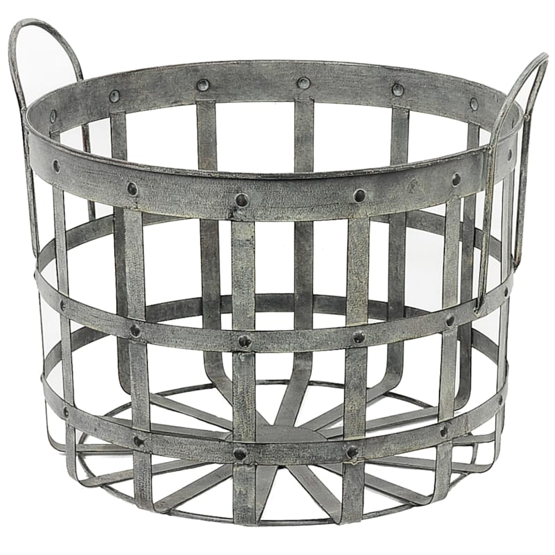 Iron Rivet Storage Basket, Medium