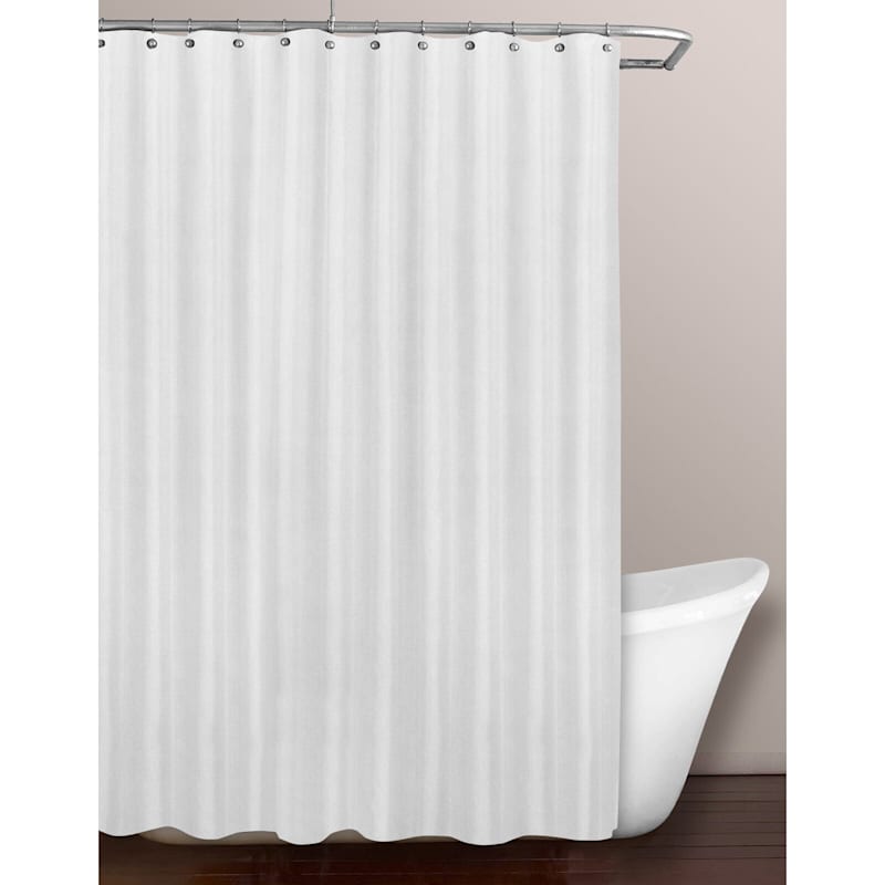 White Soft Fabric Shower Liner, 70"