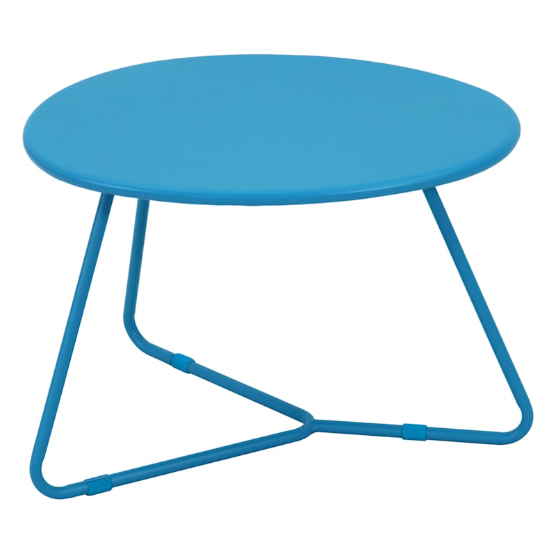 Rio Round Outdoor End Table, Blue