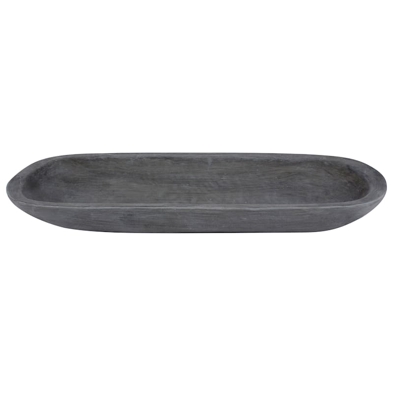 Grey Wooden Look Tray, 18x6.5