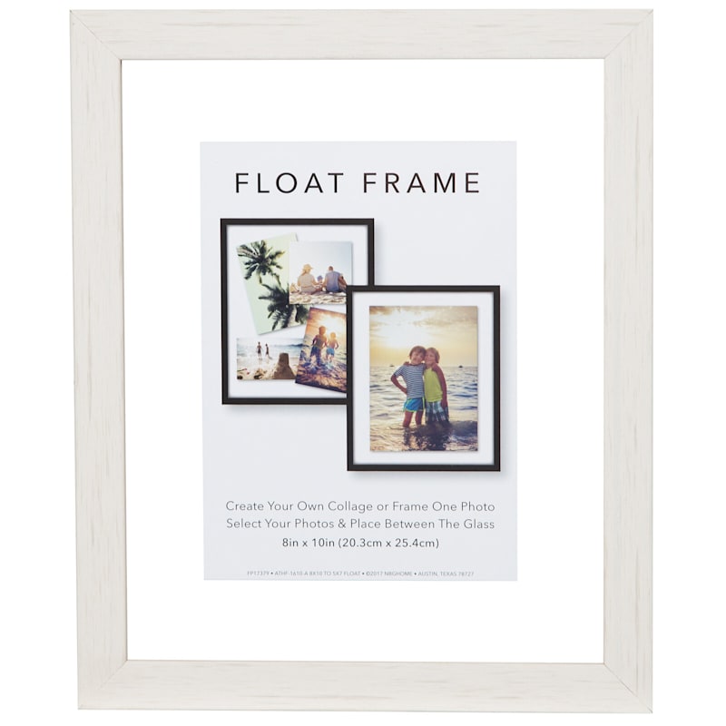 8X10 White Linear Profile Float Photo Wall Frame