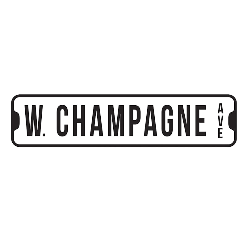 20X5White Wood Champagne Street Sign Wall Decor