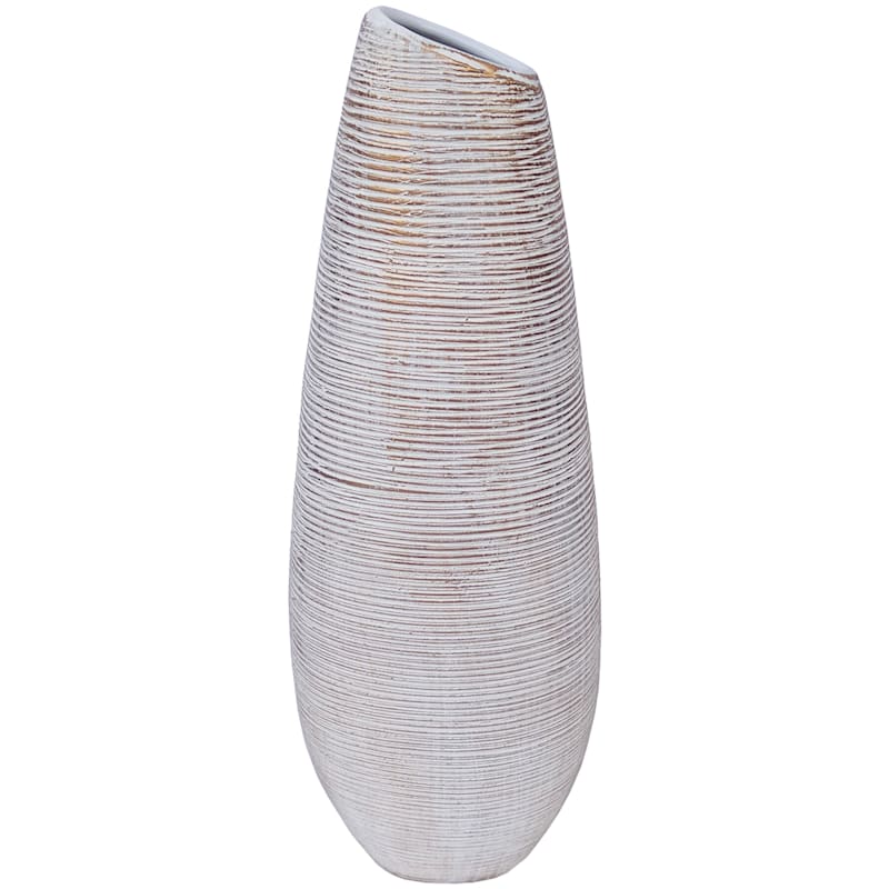 Gray Ceramic Vase, 16"