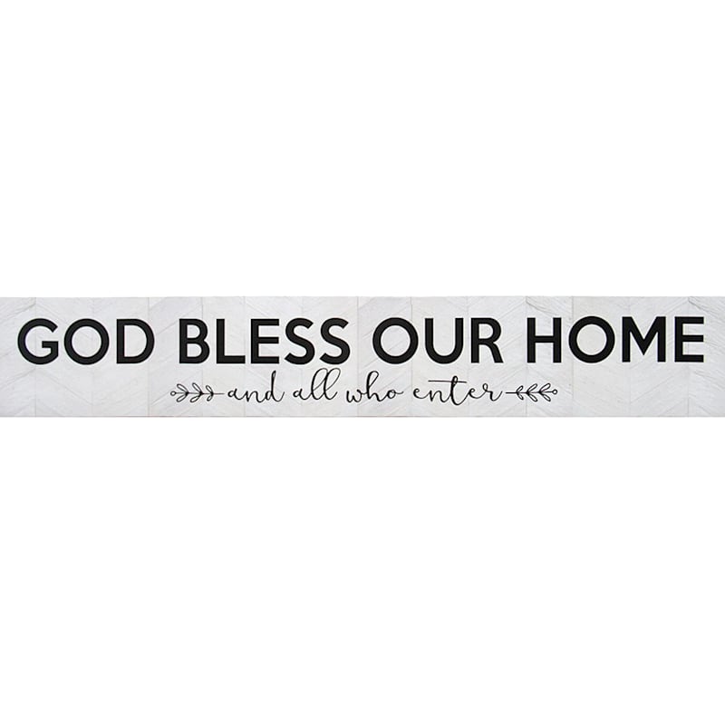 God Bless Our Home Canvas Wall Art, 36x6