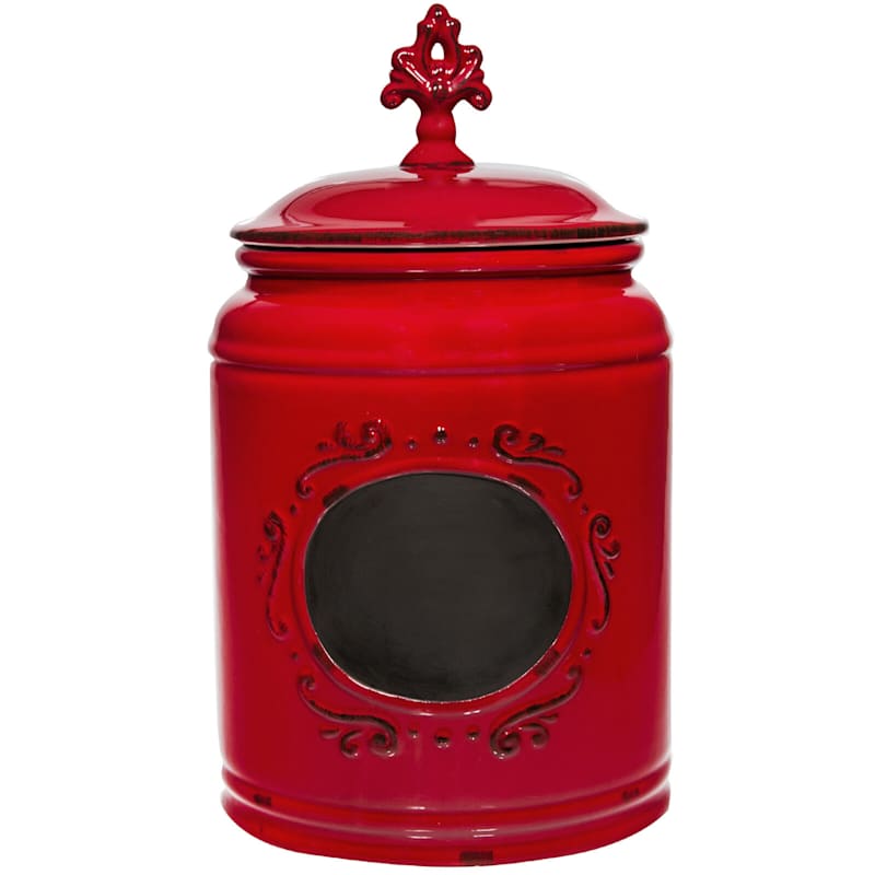 Red Chalkboard Canister, 11.5"