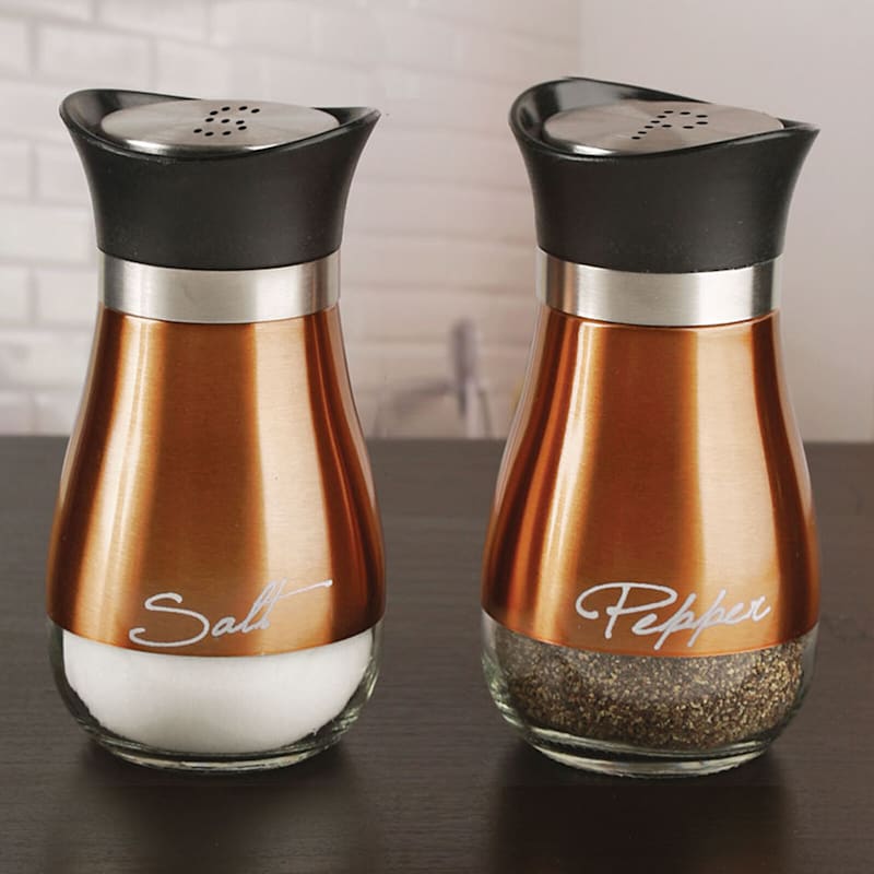 Circleware 68252 Cafe Contempo Elegant Glass Salt and Pepper Shakers Dispenser