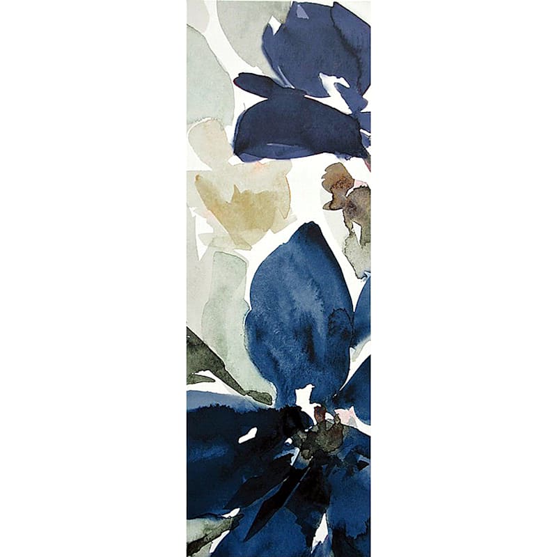 Glorious Blue Blooms Panel Canvas Wall Art, 12x36