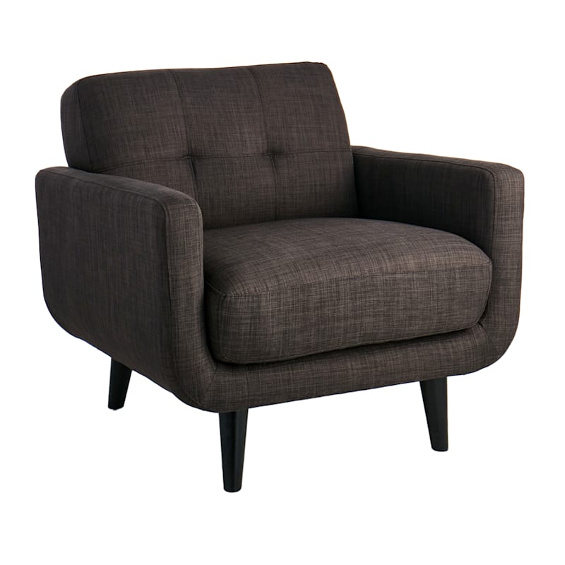 Hadley Tufted Back Accent Chair, Charcoal Grey