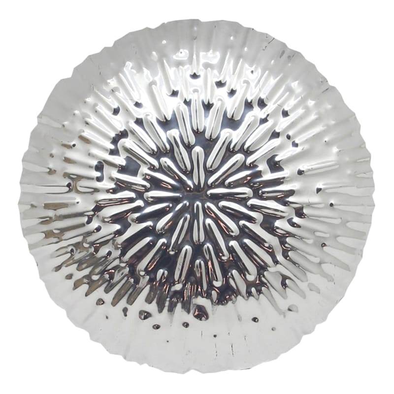 Silver Metal Round Wall Decor, 7"
